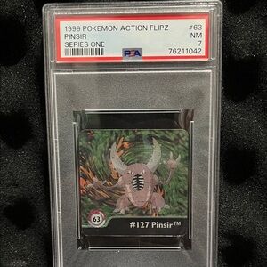 Pokemon Action Flipz Pinsir Card - Green and Brown